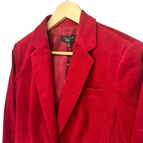 Talbots The Kate Fit Red Velvet One-Button Blazer, 10P - Picture 2 of 9